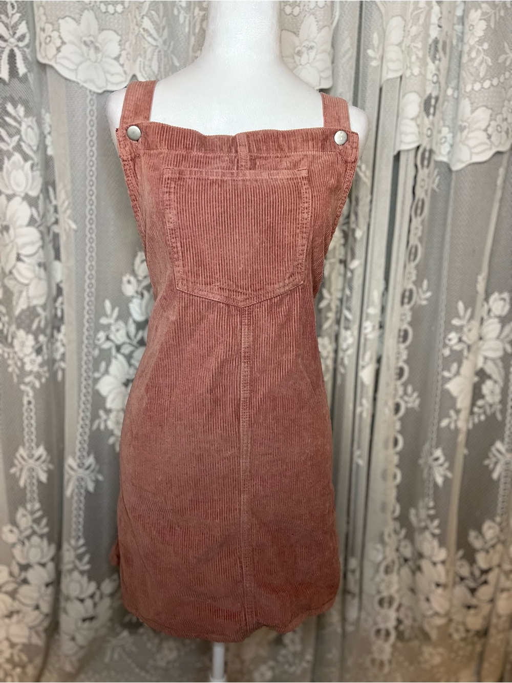 Forever 21 Dusty Rose Corduroy Pinafore Dress Plus Size